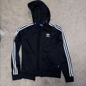 Adidas track jacket/ classic black & white